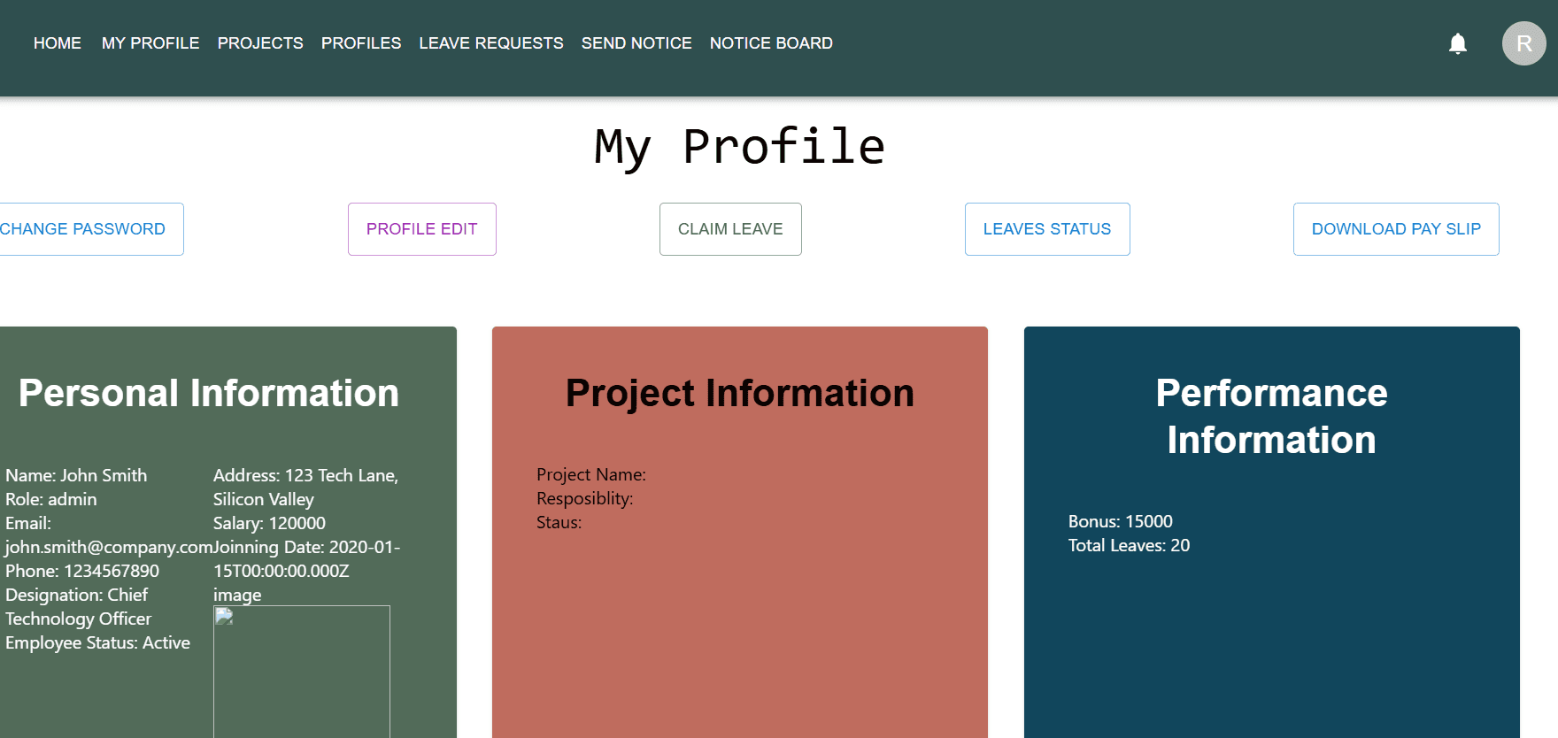 Employee Management System screenshot 1