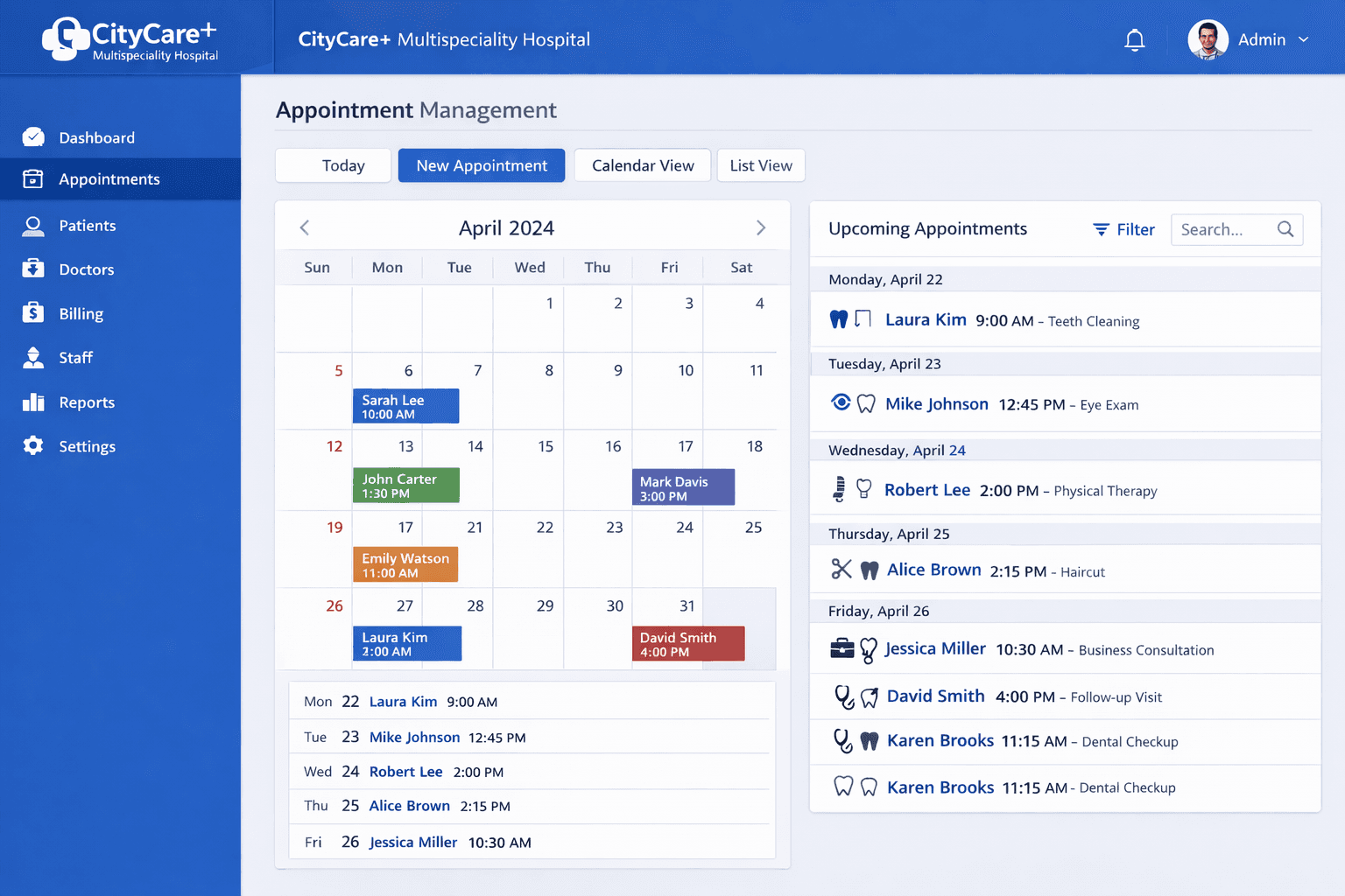 Hospital Management System screenshot 2